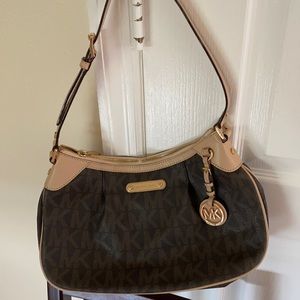 Auth. Michael Kors sm/med dark brown shoulder bag